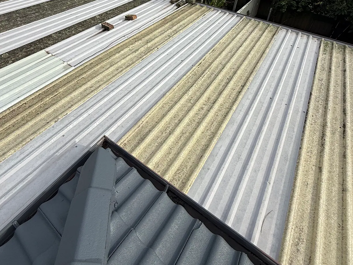 Old patio roof before roofing work in Casula NSW