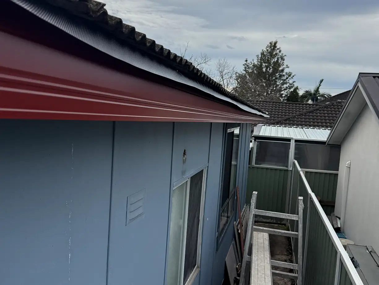 Completed gutter fascia and COLORBOND downpipe work in Guildford NSW