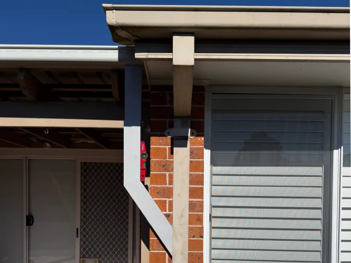 New Surfmist gutter and downpipe connection in Wattle Grove NSW
